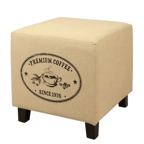 Square beige cushion - , stool