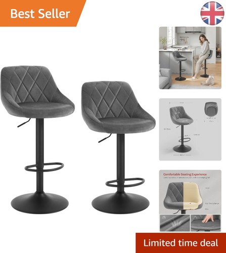 Modern dark grey velvet bar - grey,